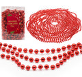 LUXURY CHRISTMAS PEARL BEAD 10M GARLAND - RED