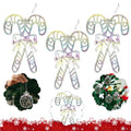 Pack of 3 Iridescent Hanging Ornaments - Double Candy Cane