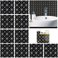 Pack of 10 Black Diamond Pattern Adhesive Wall Tile