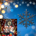 Large Cool Grey Glitter Snowflake Hanging Decoration