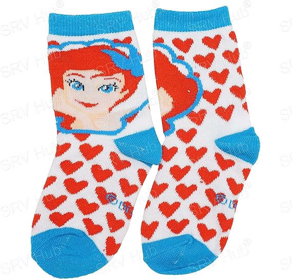3 Pairs Cotton Cartoon Printed Girls Socks