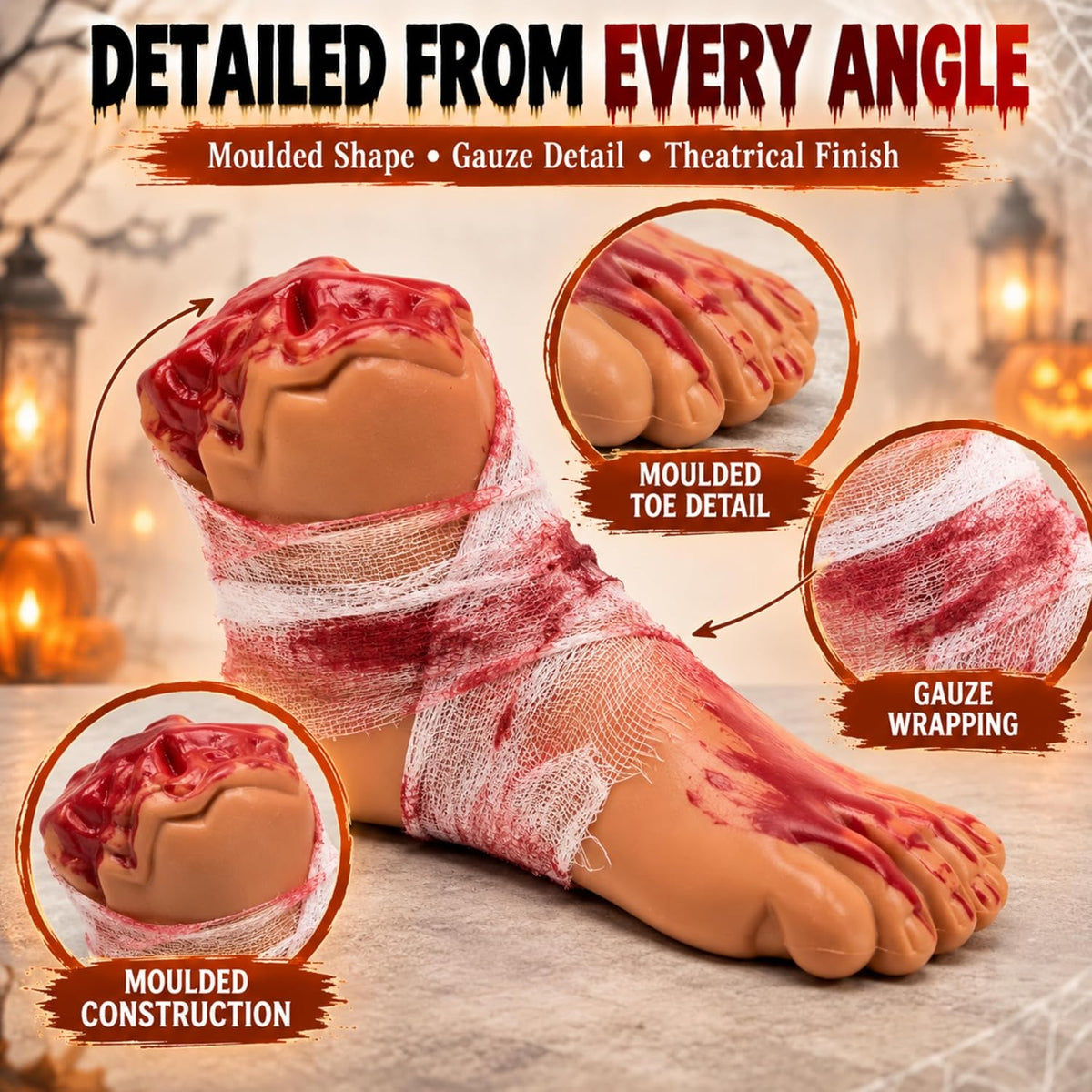 Halloween Bloodied Severed Foot Decorations 19cm