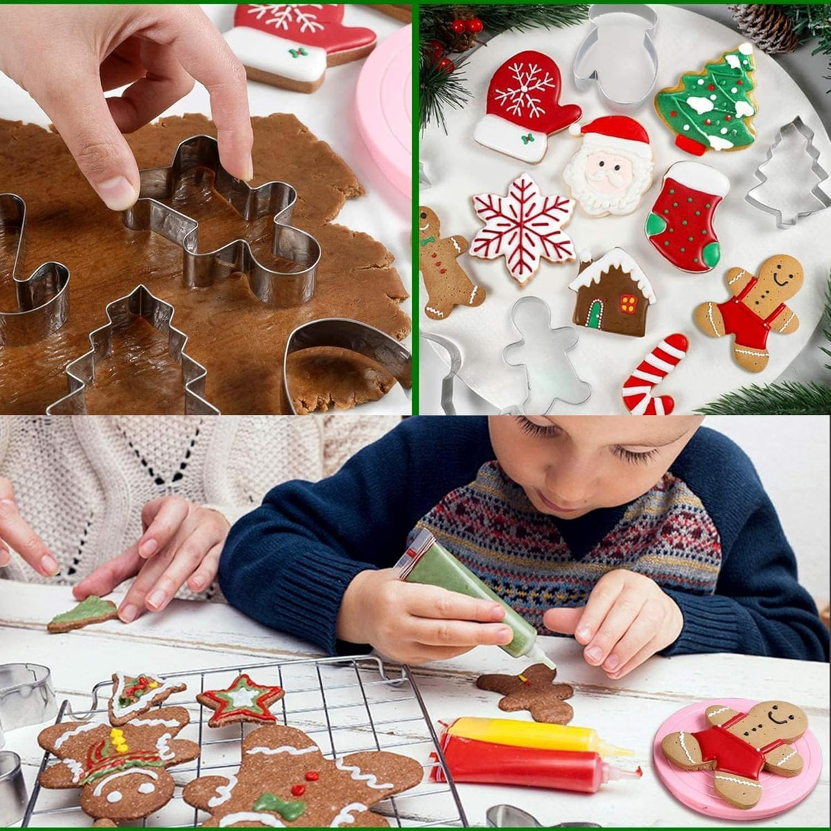 8Pcs Stainless Steel Christmas Cookie Cutters