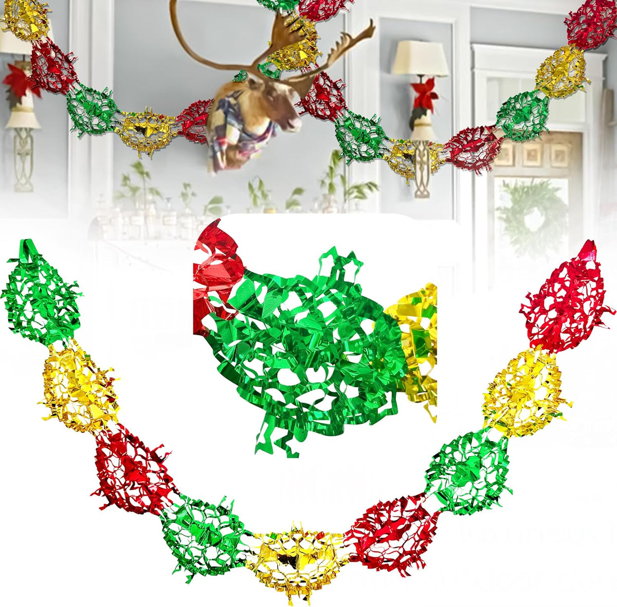 2M Long Star Garland Christmas Hanging Decoration