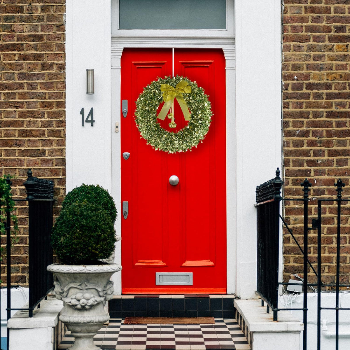 Christmas Tinsel Wreath for Front Home Door Hanging 40cm