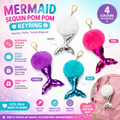 Mermaid Sequin Pom Pom Keyring