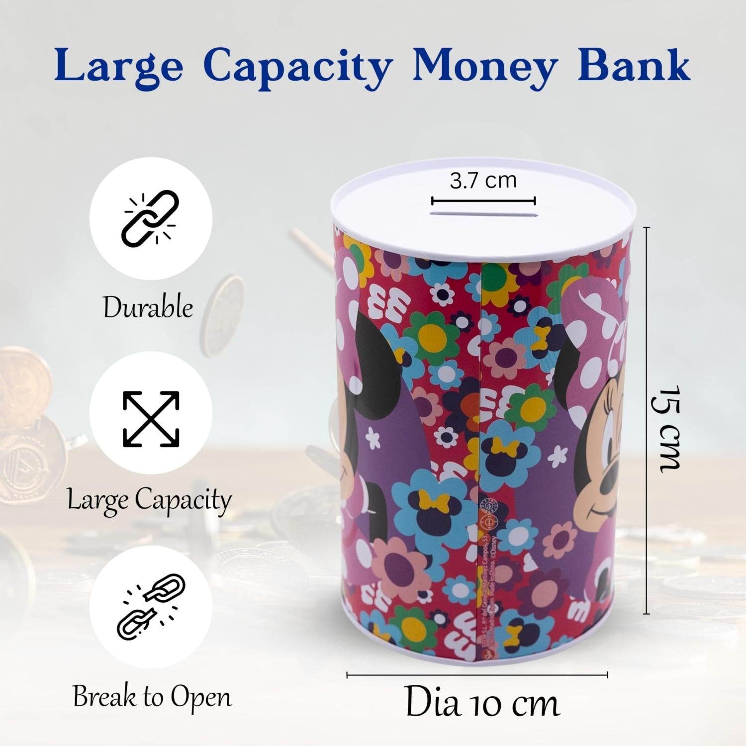 Assorted Character Metallic Money Box for Kids – Coin Savings Bank