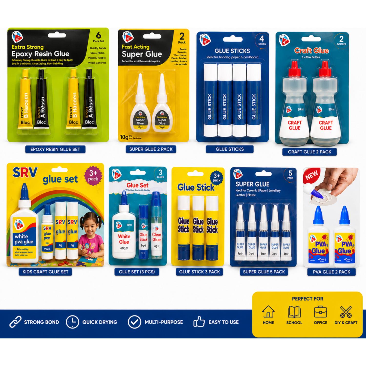Craft Glue, Glue Sticks, Super Glue & Epoxy Adhesives Collection