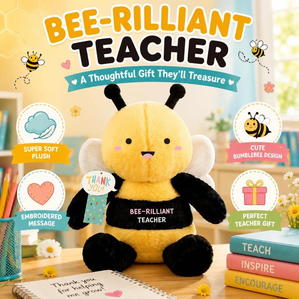 Best Teacher Plush Apple Toy