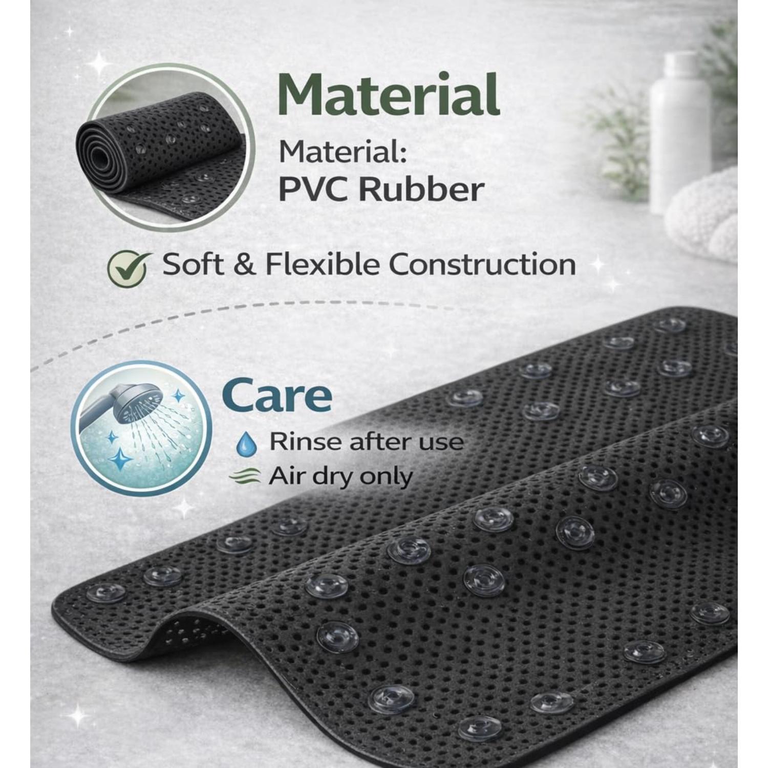 Non Slip Bath Mat with Suction Cups Drain Holes