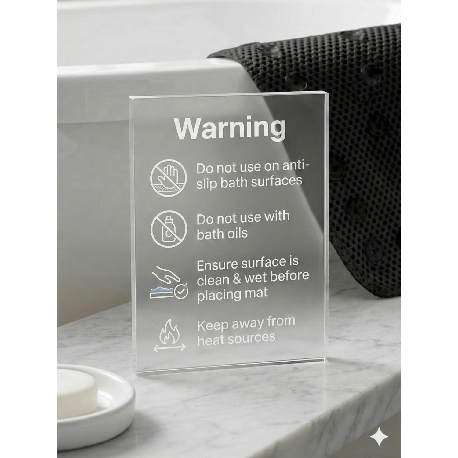 Non Slip Bath Mat with Suction Cups Drain Holes
