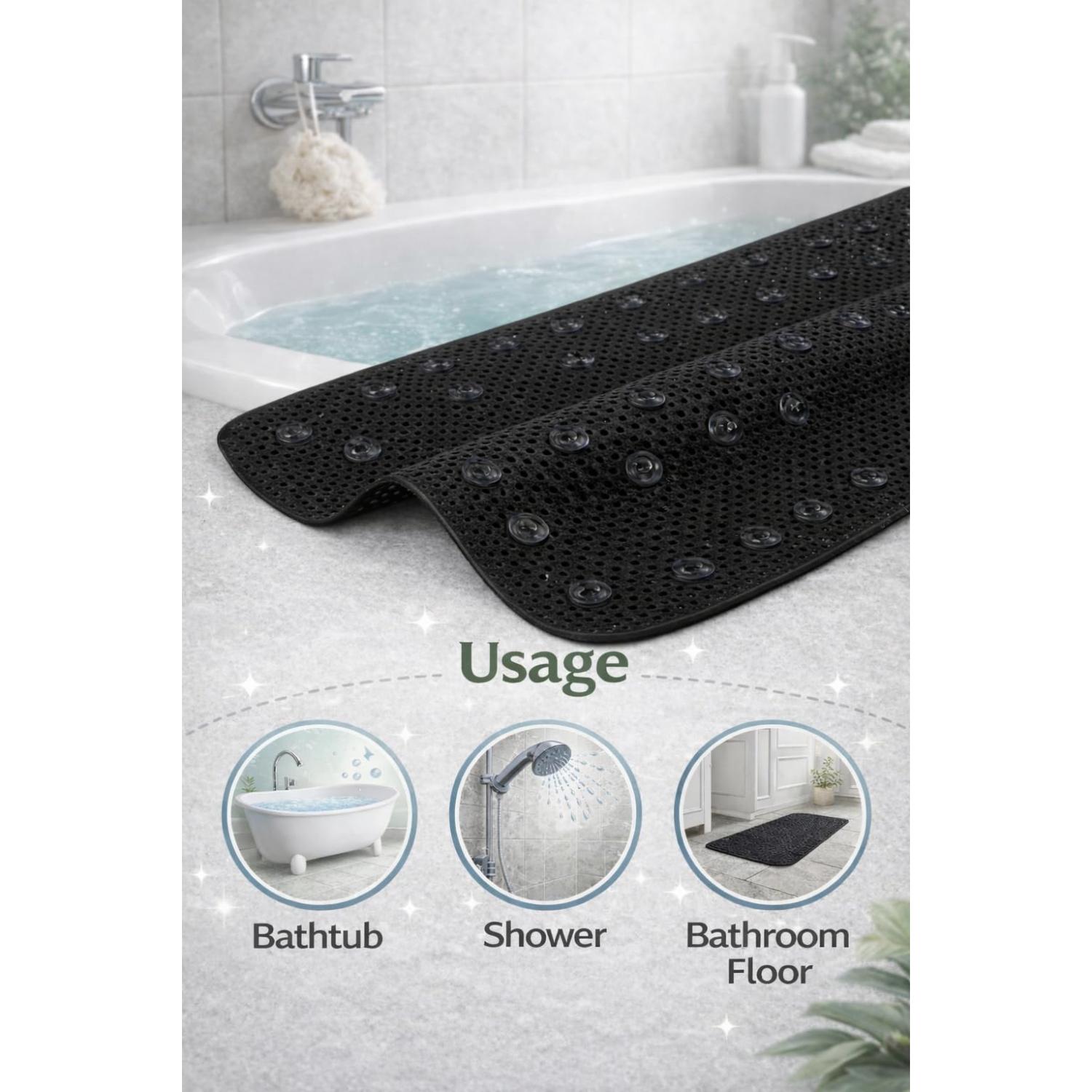 Non Slip Bath Mat with Suction Cups Drain Holes