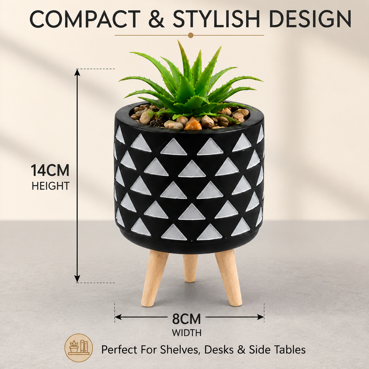 14cm Succulent Flower Pot with Legs