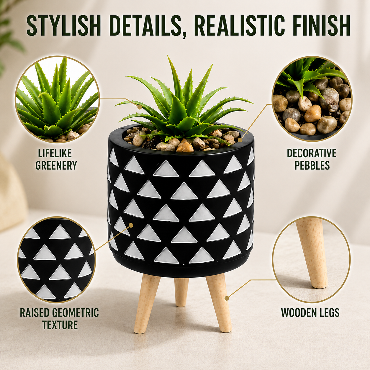 14cm Succulent Flower Pot with Legs
