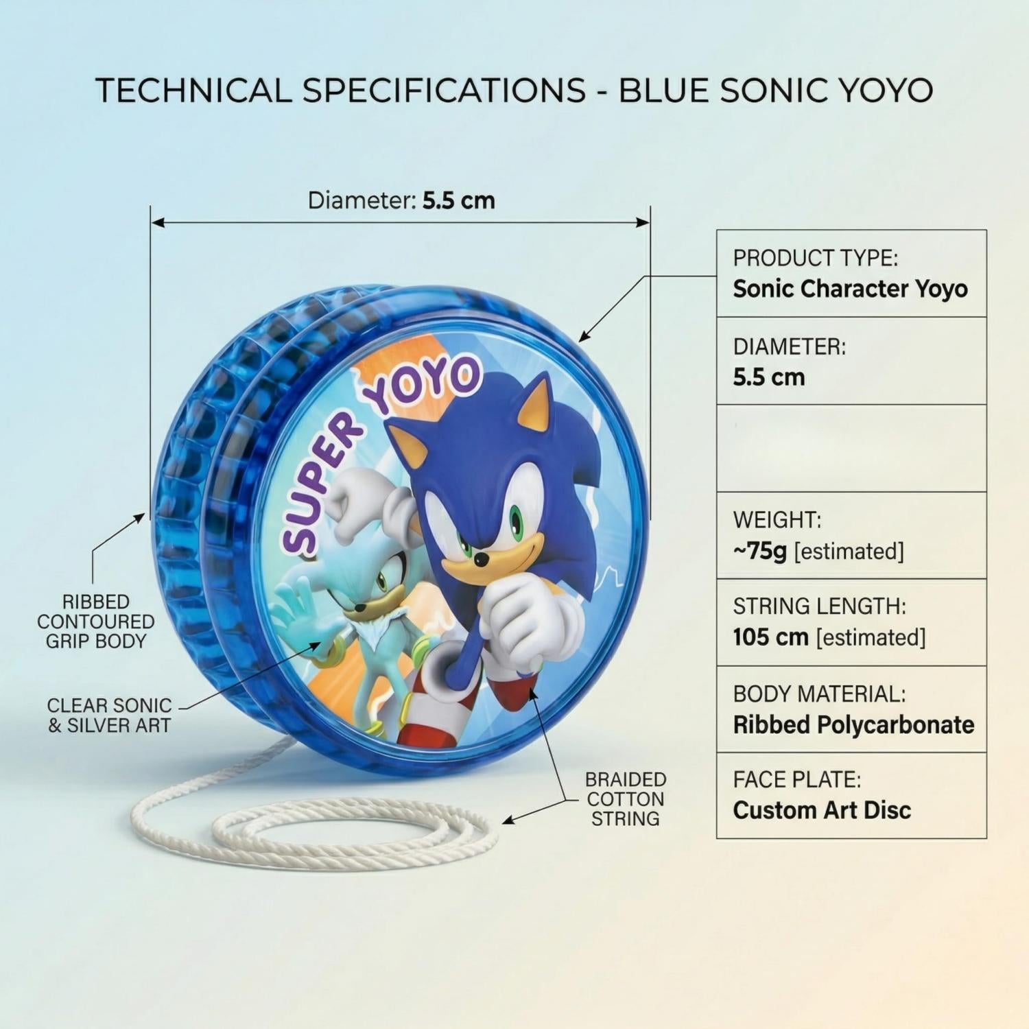 5.5cm Sonic the Hedgehog LED Light-Up YoYo Toys for Kids