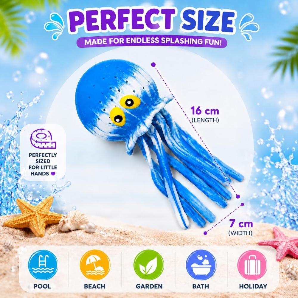 16cm Water Splash Octopus Water Absorption Bath Toy