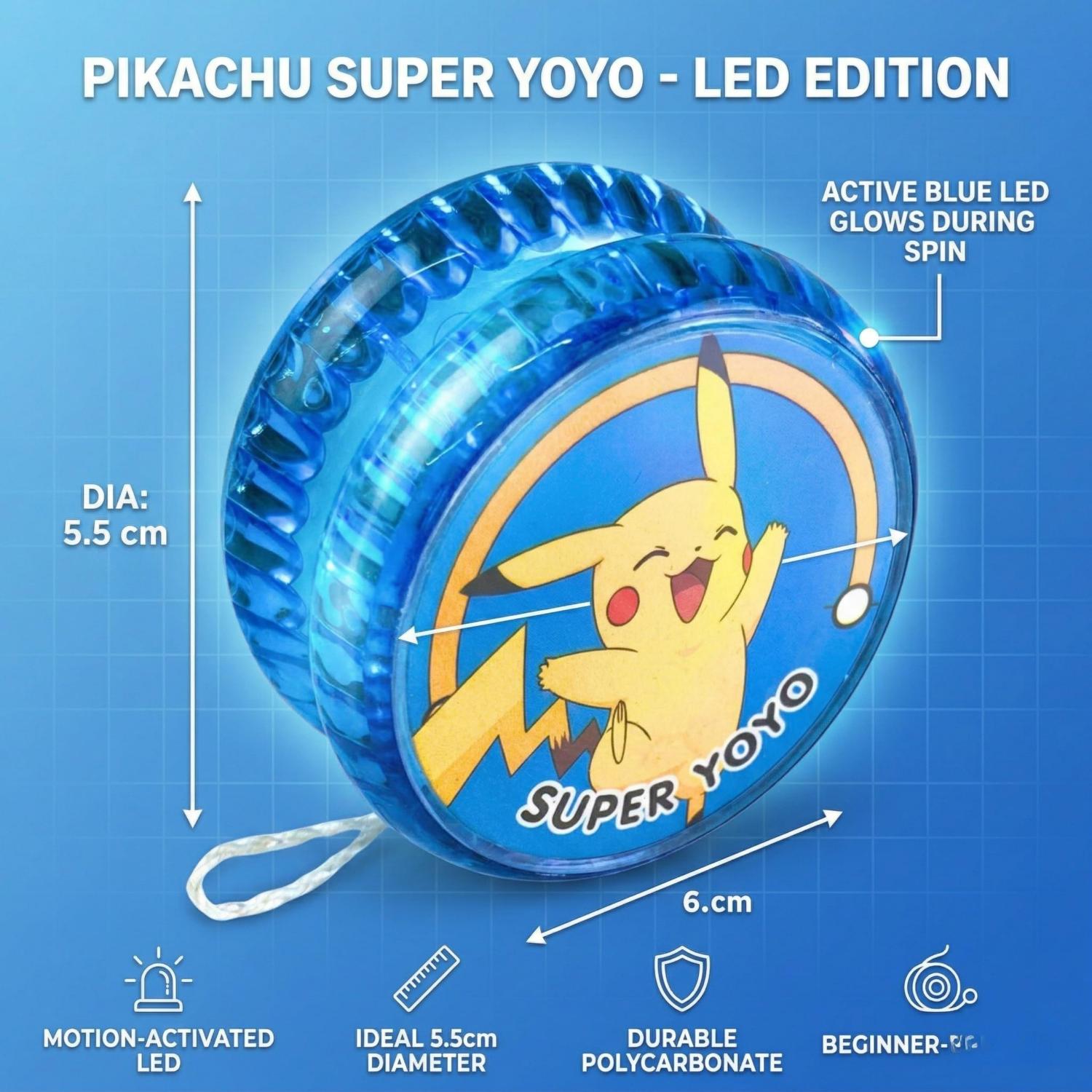 5.5cm Pokemon LED Light-Up YoYo Toys for Kids – Assorted