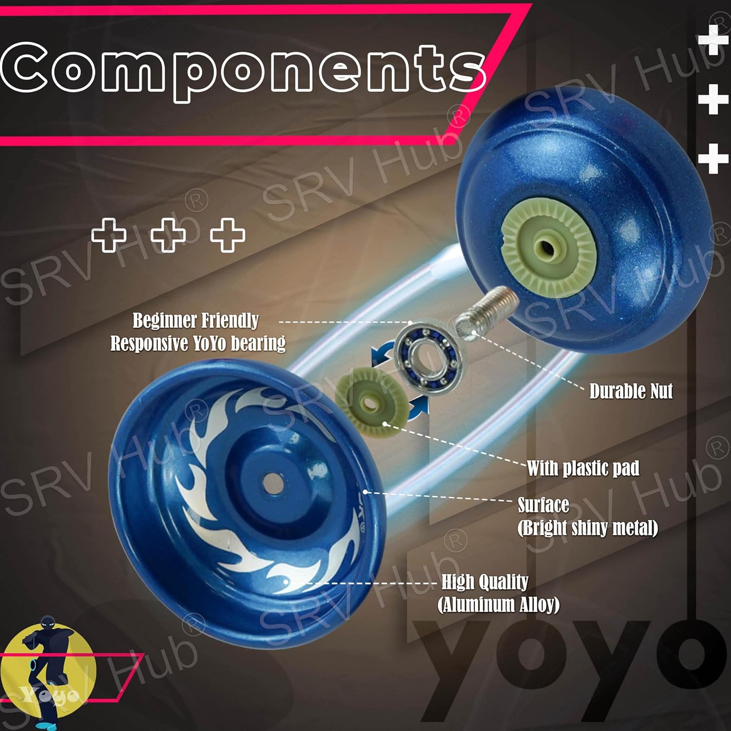 5cm Metal Responsive YoYos for Beginners – Assorted
