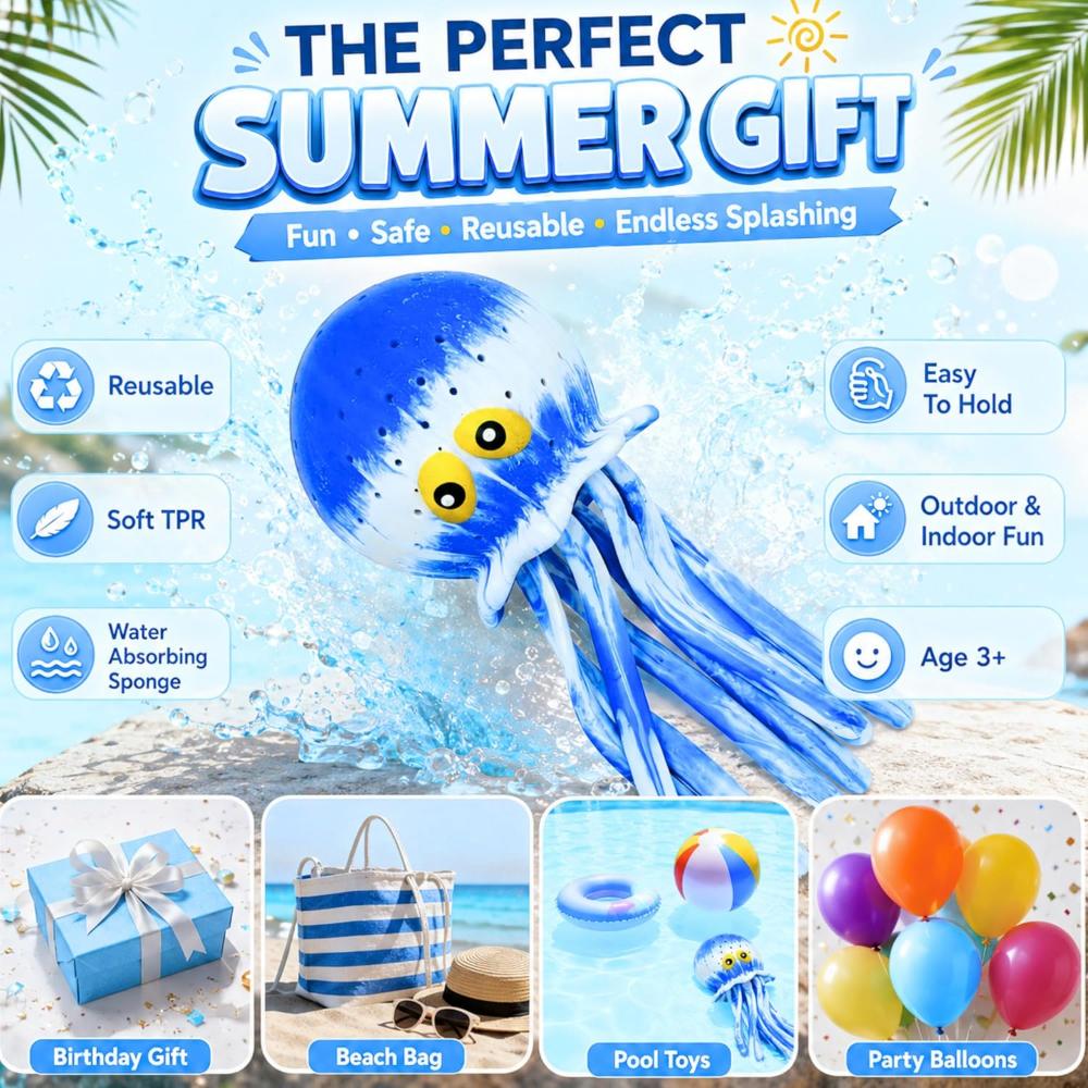 16cm Water Splash Octopus Water Absorption Bath Toy