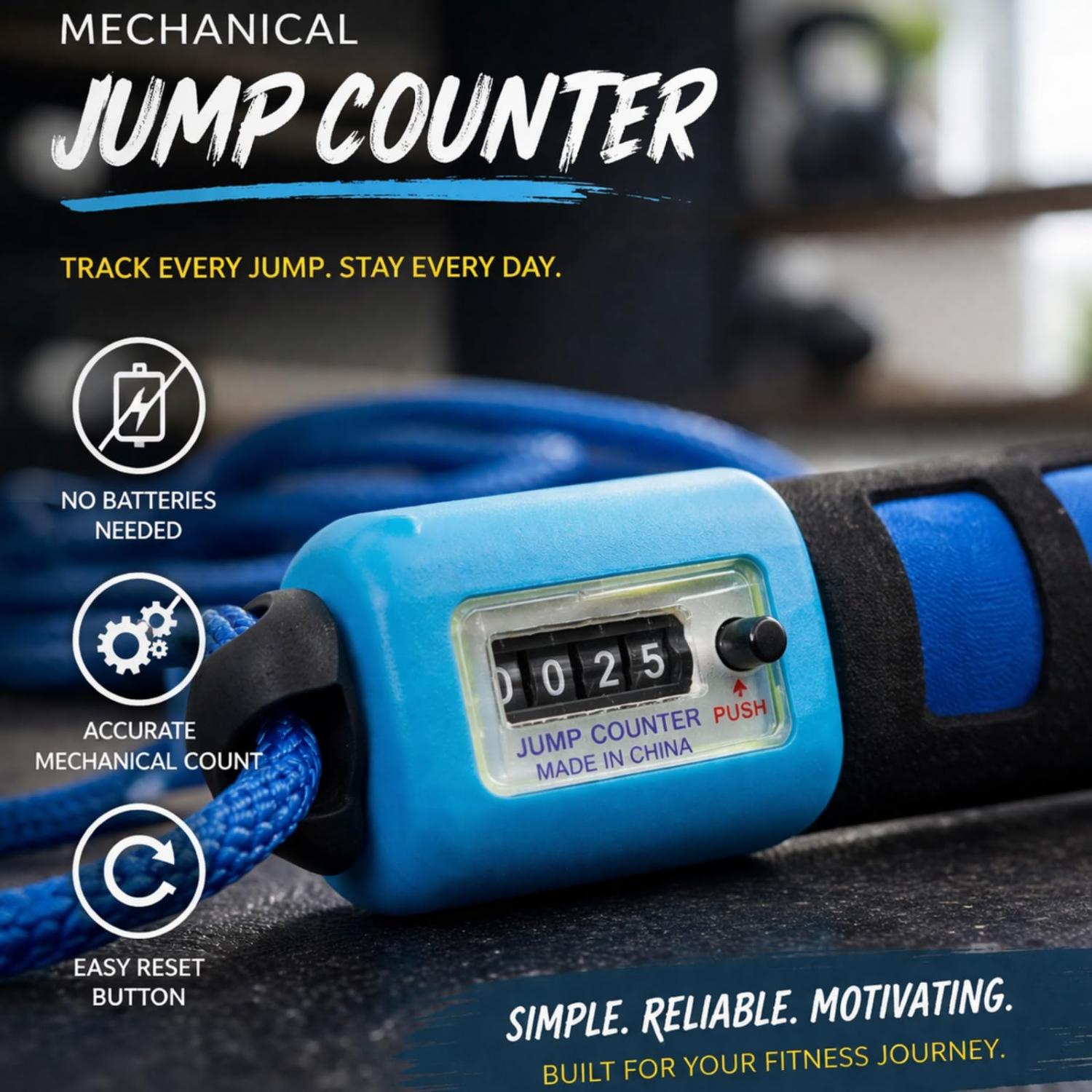 2.7m Adjustable Skipping Rope with Counter - Assorted