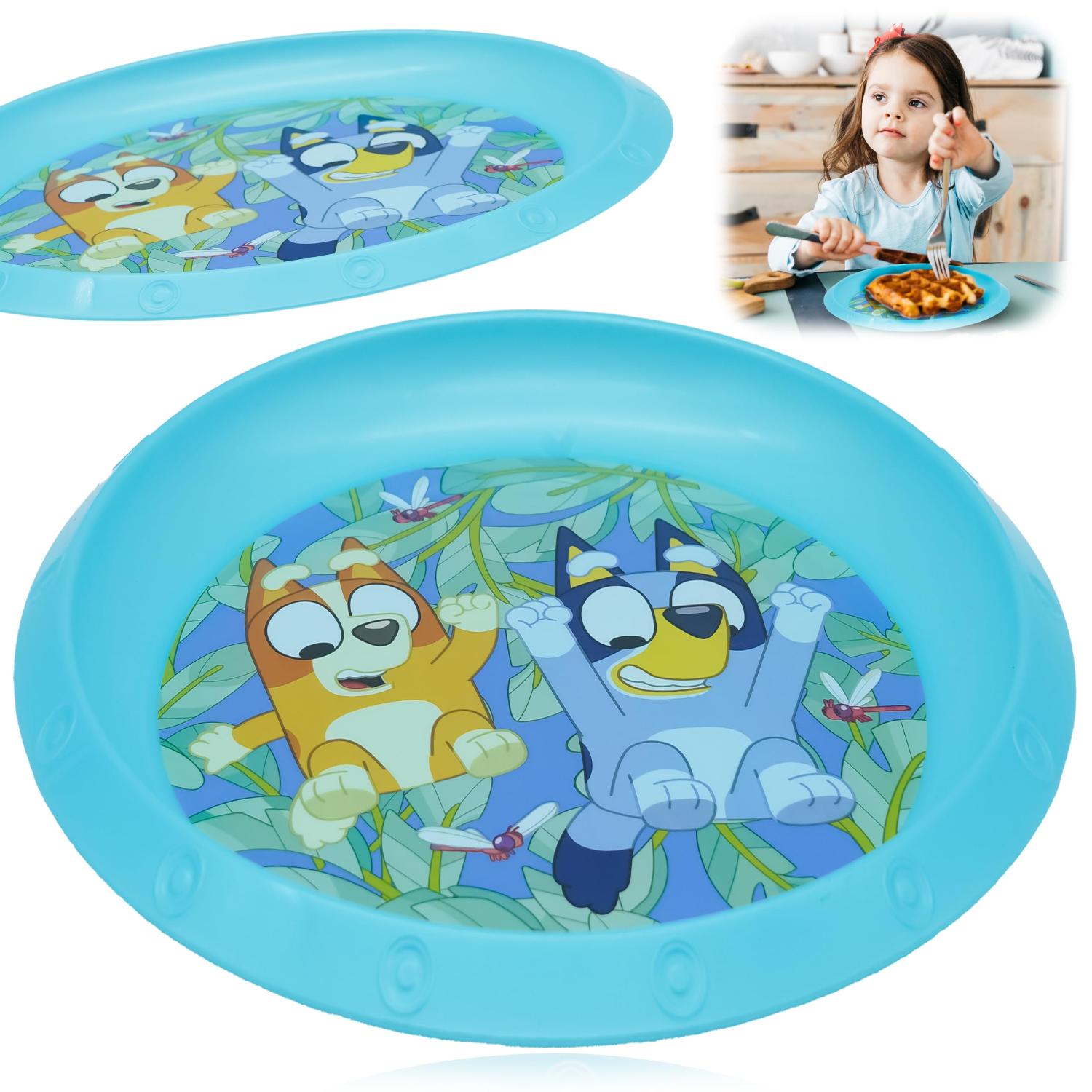 Kids 21.5cm BPA-Free Plastic Plate Reusable Round Snack Plate