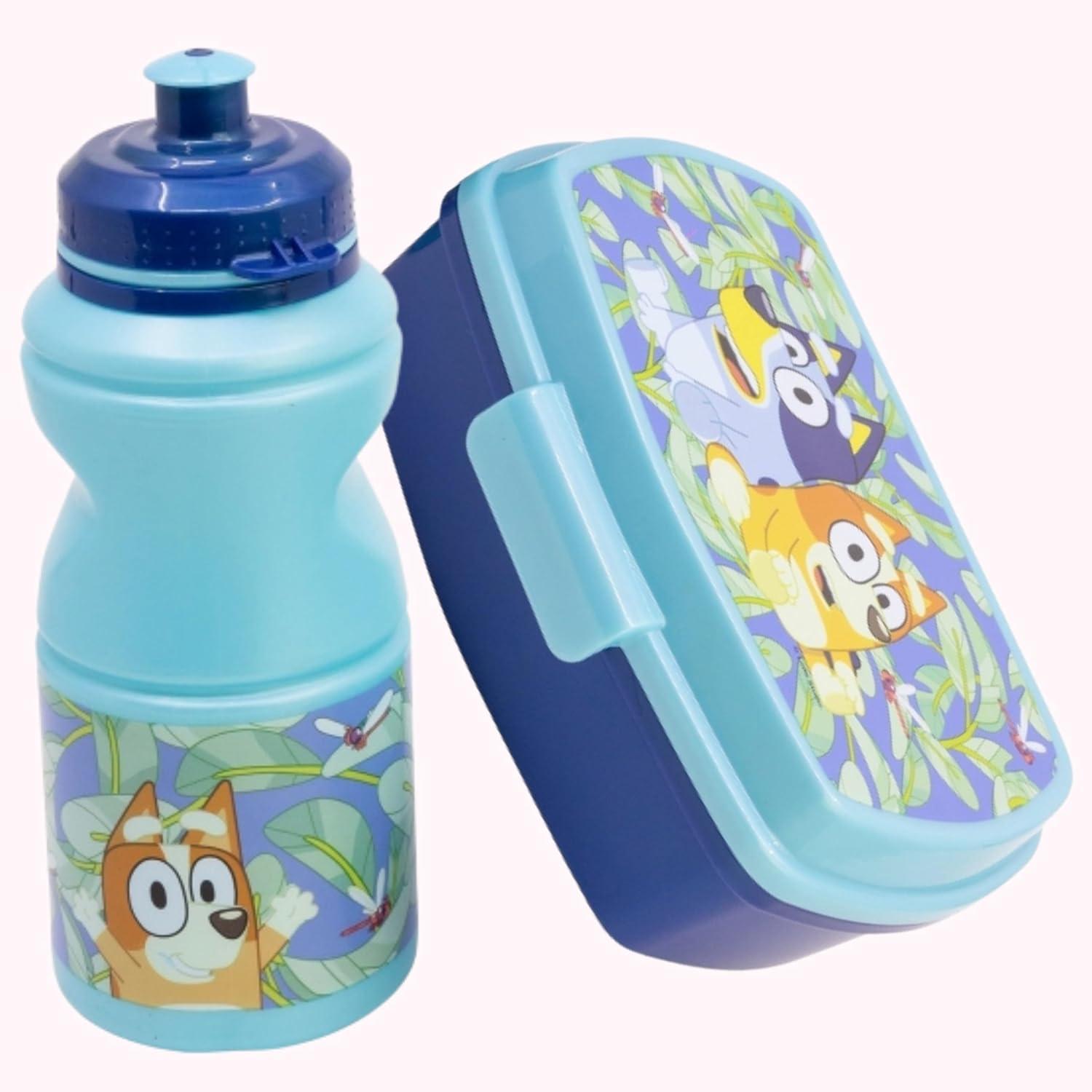 Kids Plastic Lunchbox with Aluminium Water Bottle Set - Assorted