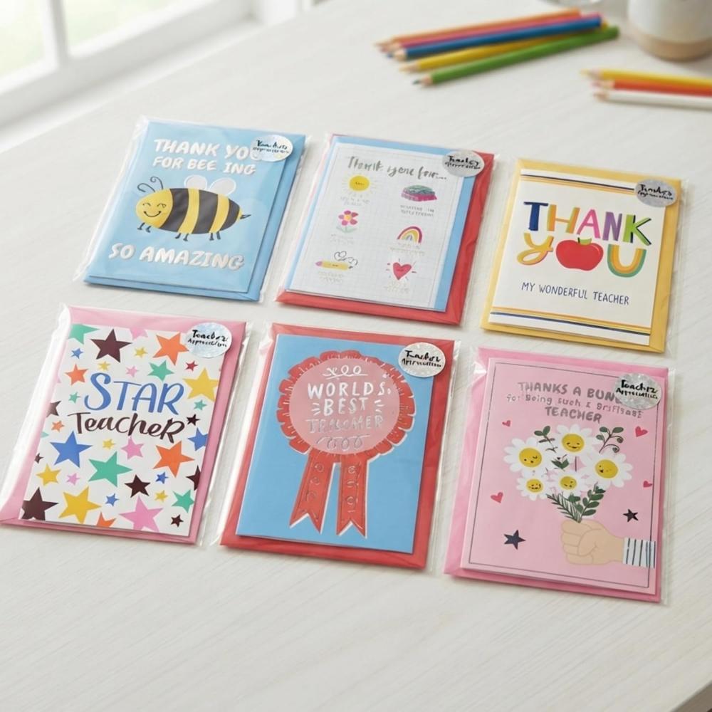 1x Random Teacher Greeting Card with Envelope - 16.5cm