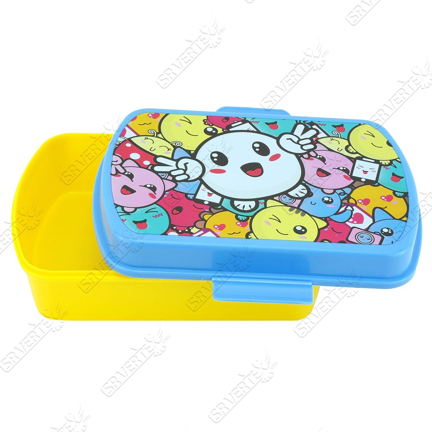 Kids Plastic Lunchbox with Aluminium Water Bottle Set - Assorted