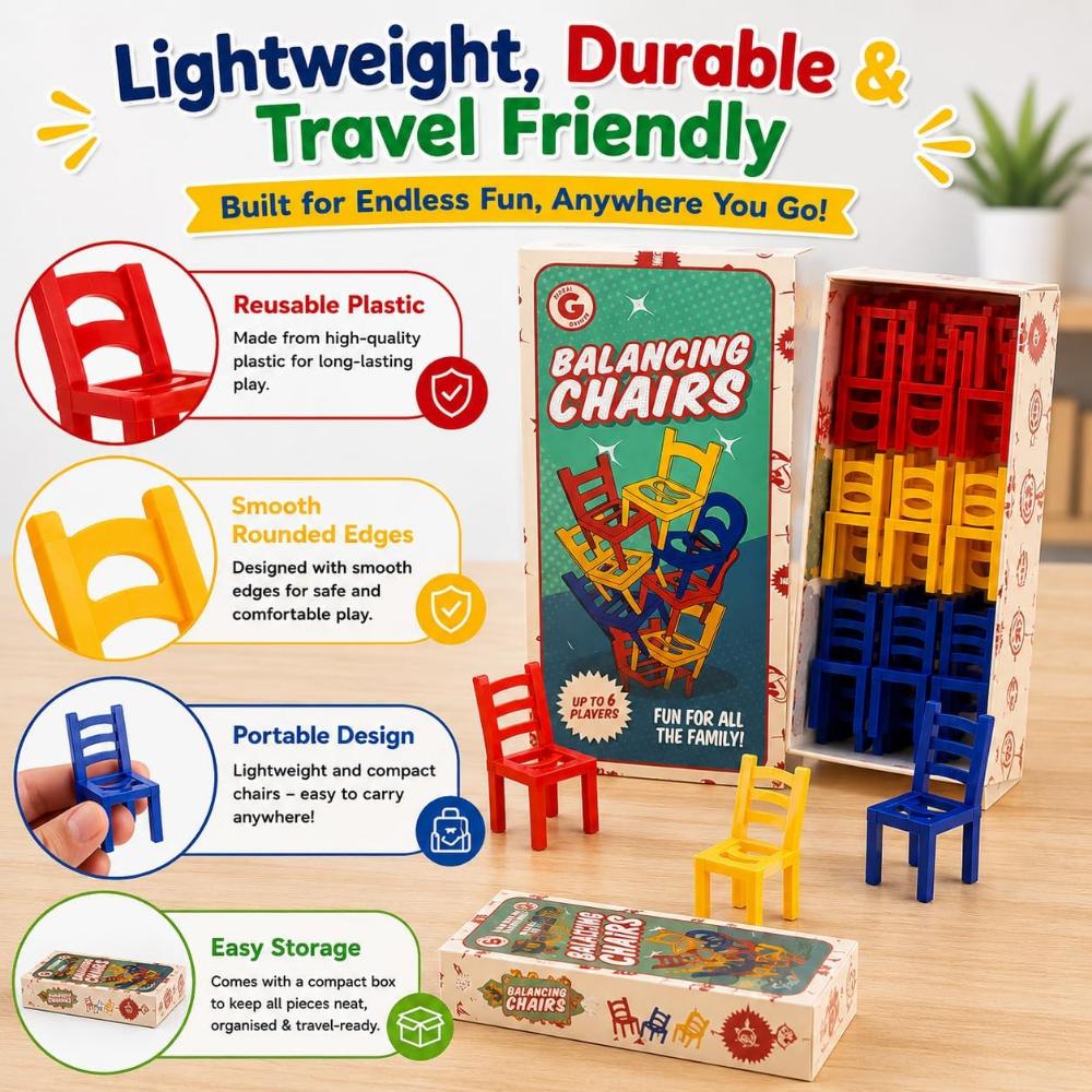 24Pcs Balancing Chairs Stacking Game