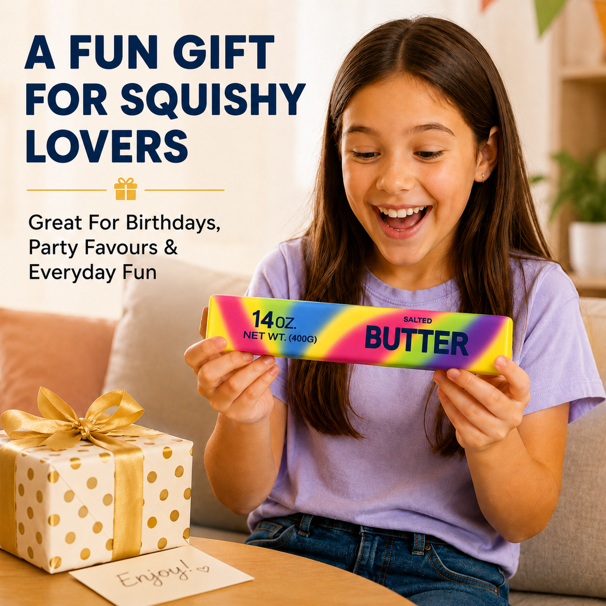 Squishy Butter Stick Slow Rising Sensory Toy - 14oz Rainbow Butter – view 12