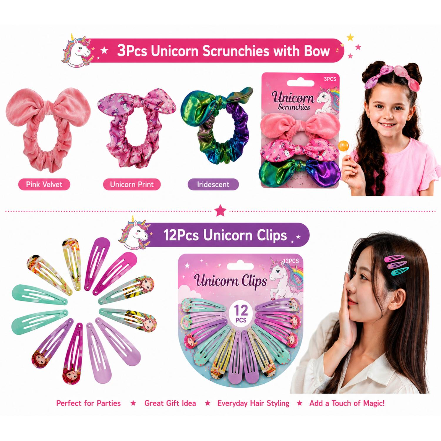 Unicorn Hair Accessories Set