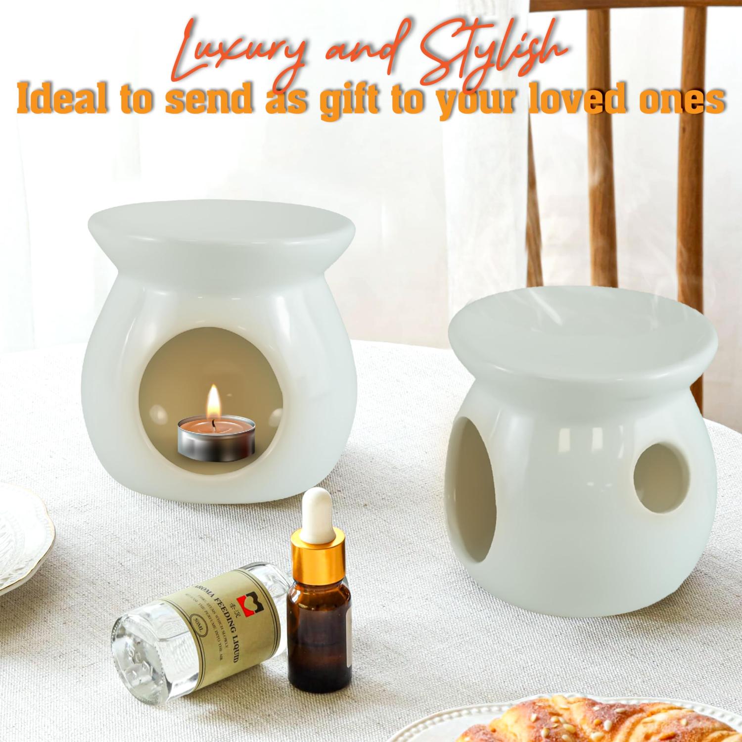Ceramic Wax Melt Burner Oil Diffuser & Tealight Warmer 12.5cm