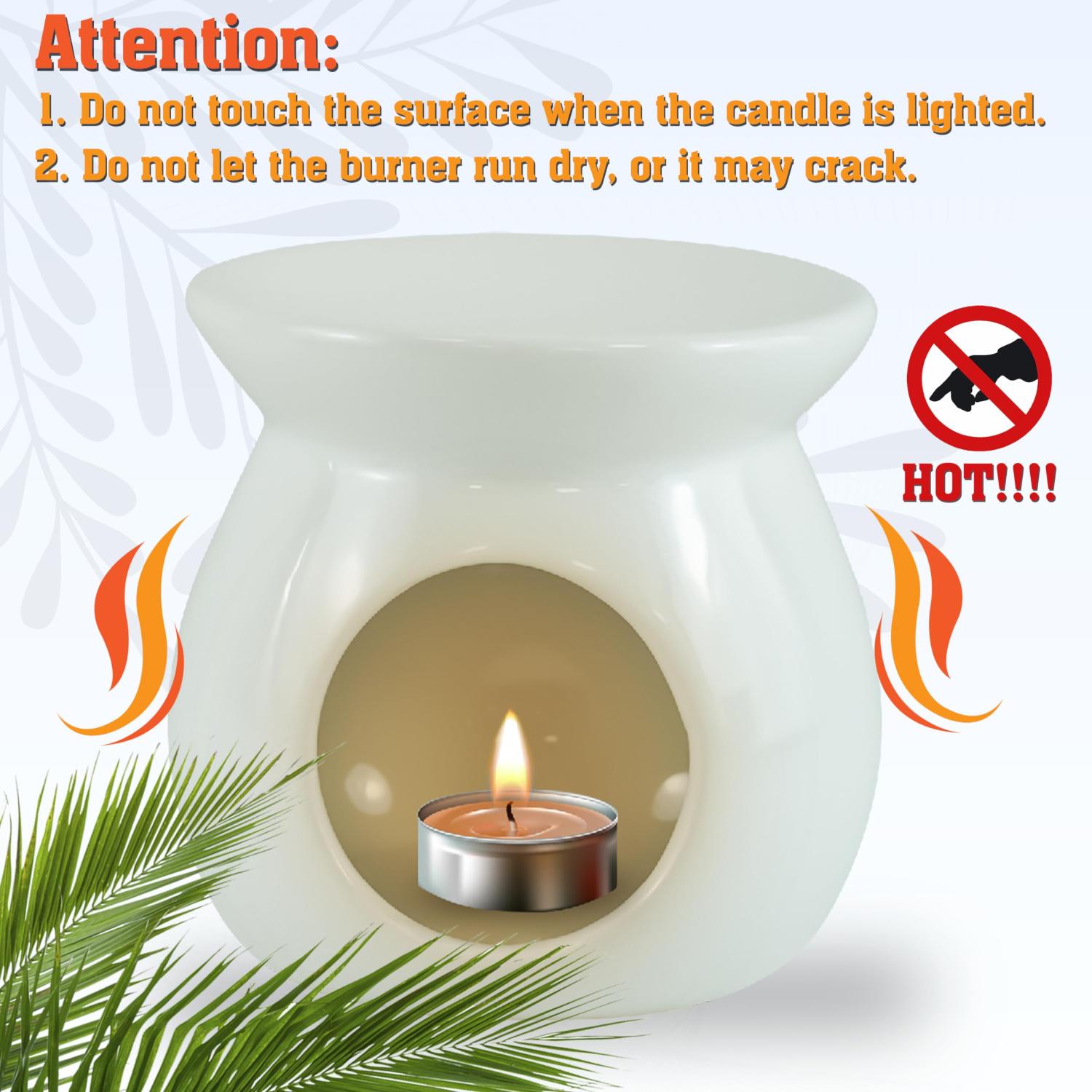 Ceramic Wax Melt Burner Oil Diffuser & Tealight Warmer 12.5cm
