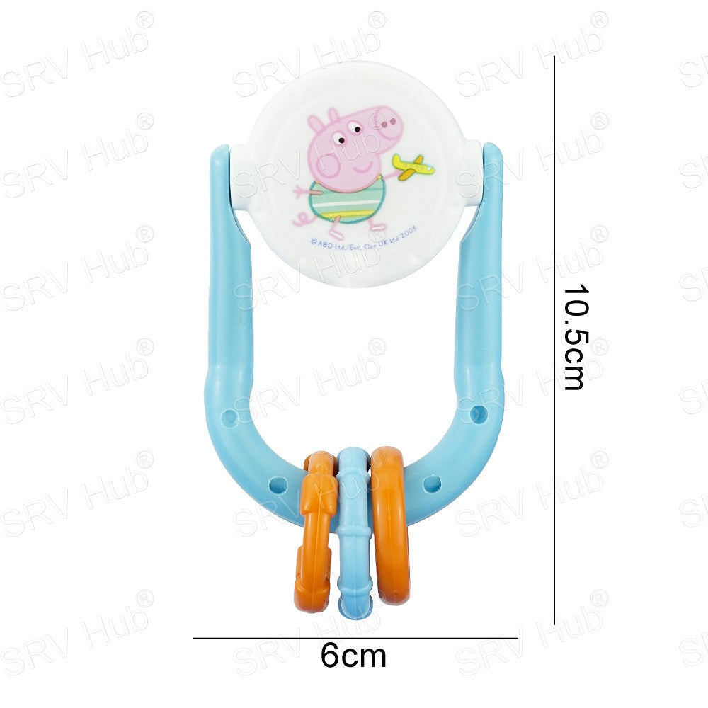 George Pig Rattle Teether- Blue