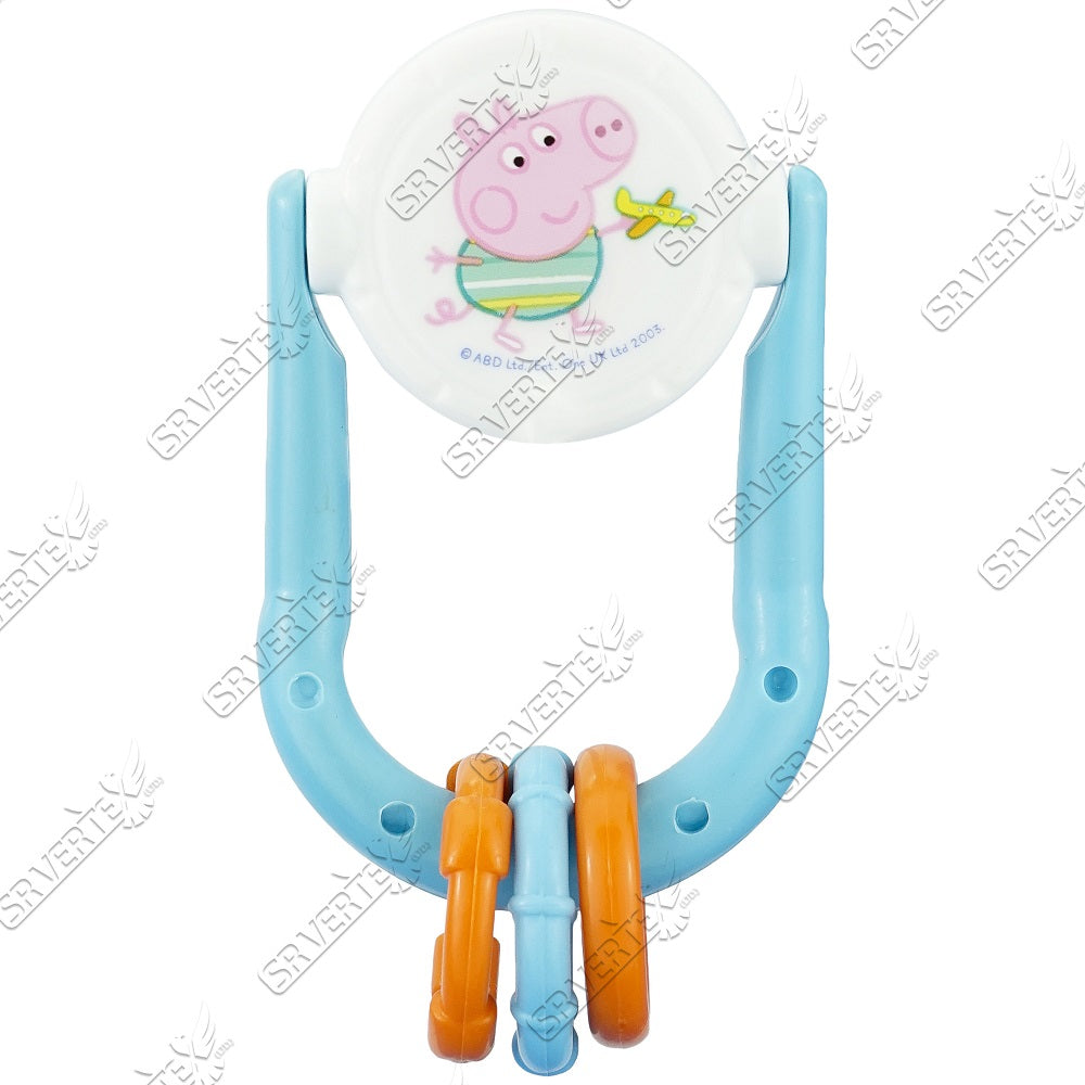 George Pig Rattle Teether- Blue