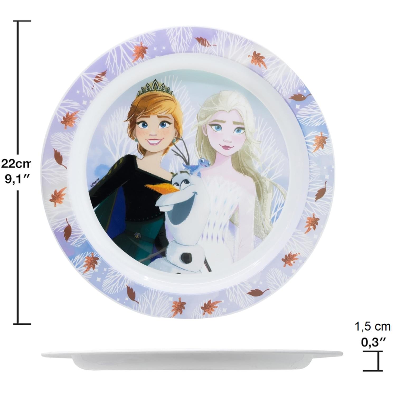 5 Piece Kids Dinnerware Set BPA-Free Plastic Plate Bowl Cup Fork &amp; Spoon