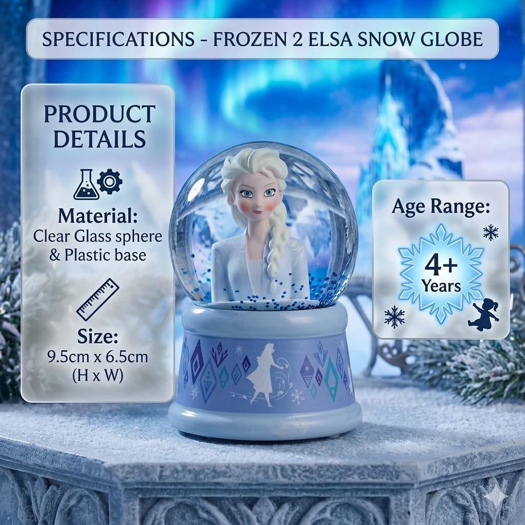 Glass Snow Globe 9.5cm Glitter Water Dome with Gift Box