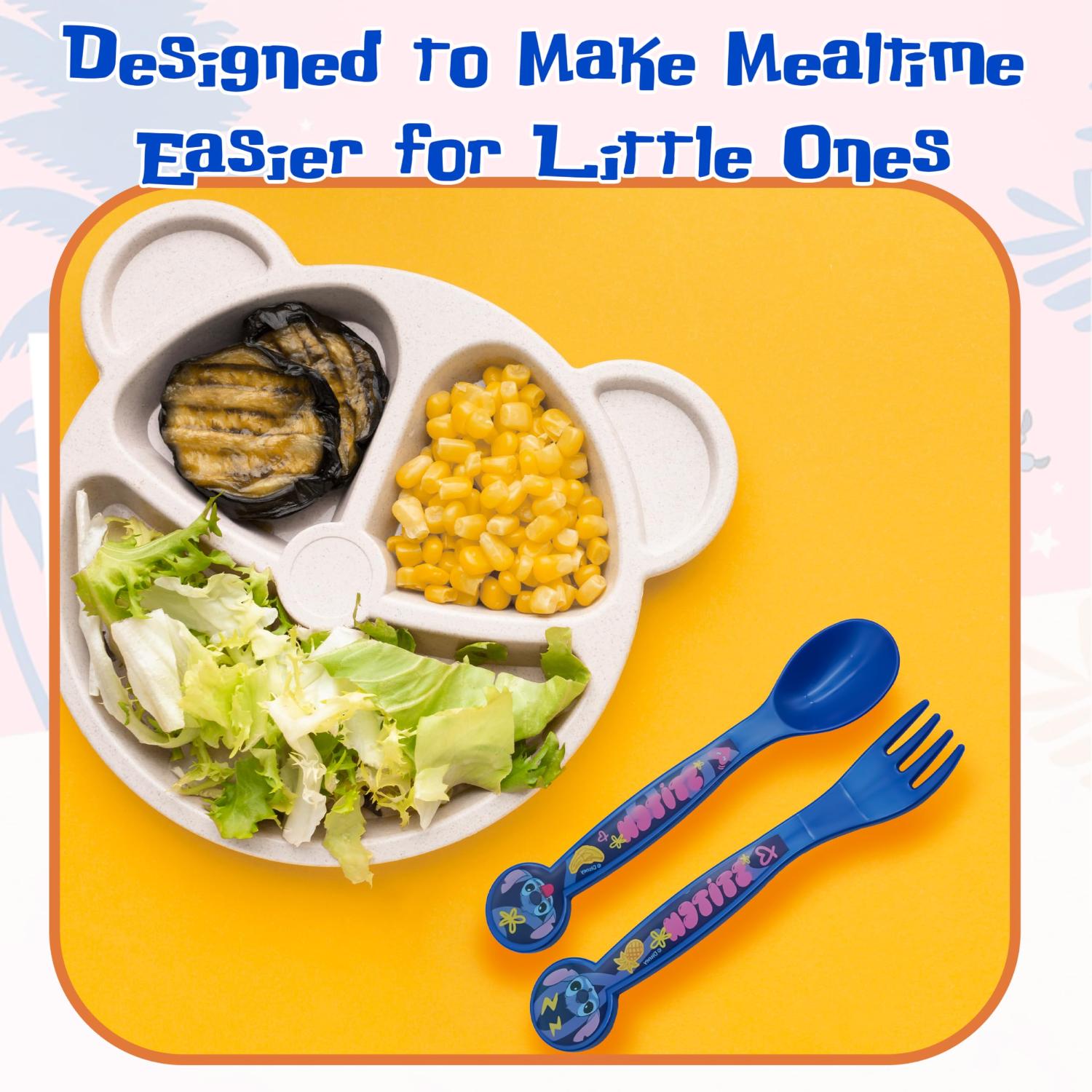 Kids 2 Piece Cutlery Set BPA-Free Plastic Spoon & Fork