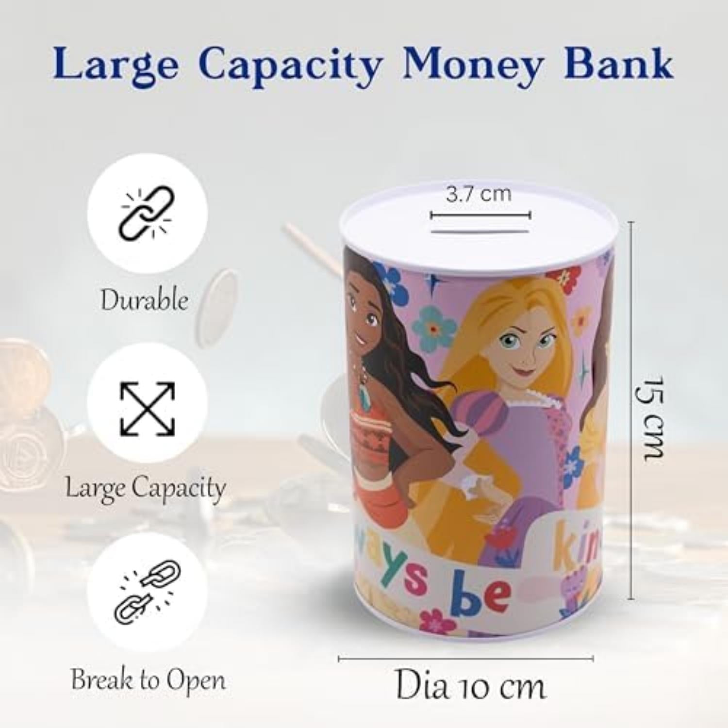 Assorted Character Metallic Money Box for Kids – Coin Savings Bank