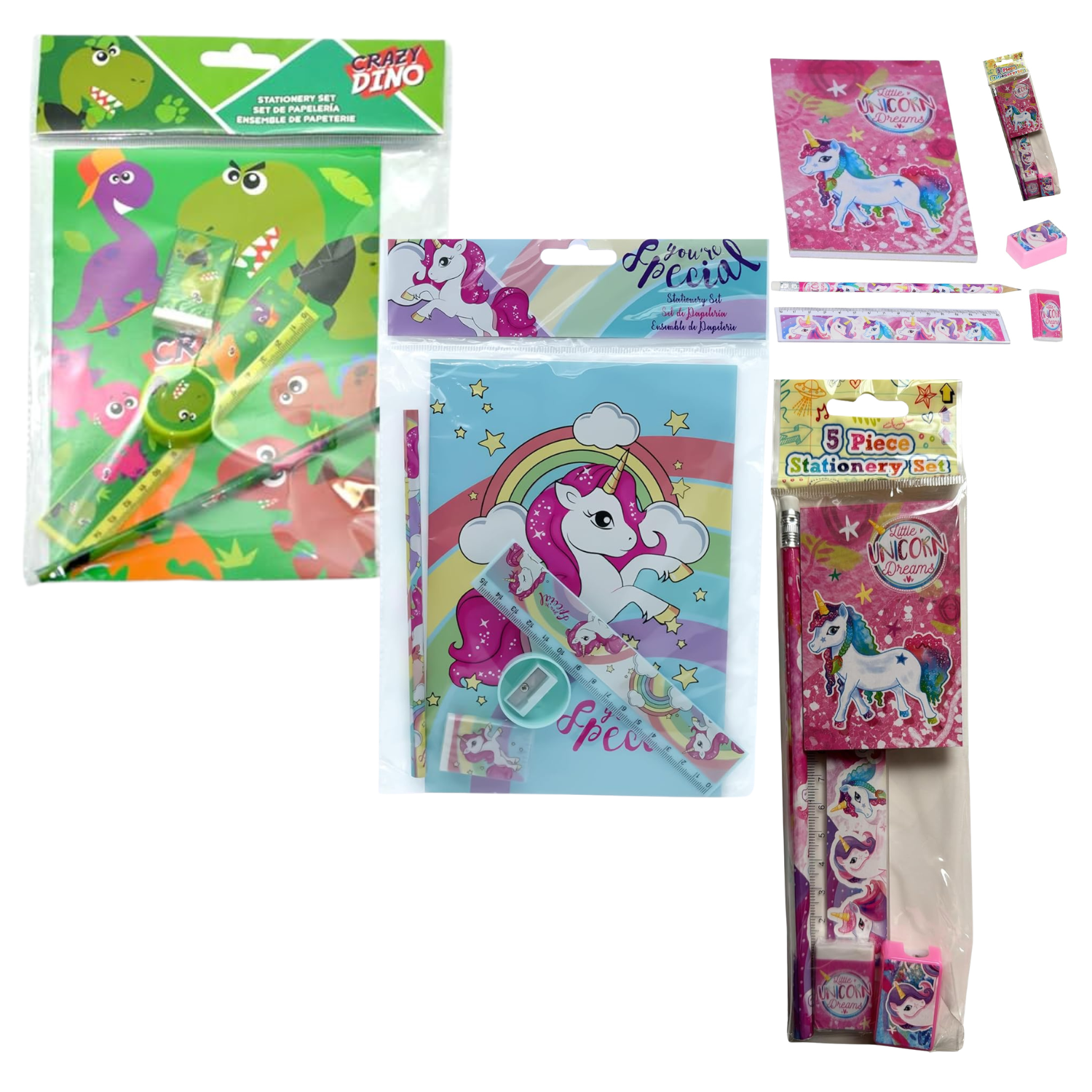 5Pcs School Stationery Set - Assorted