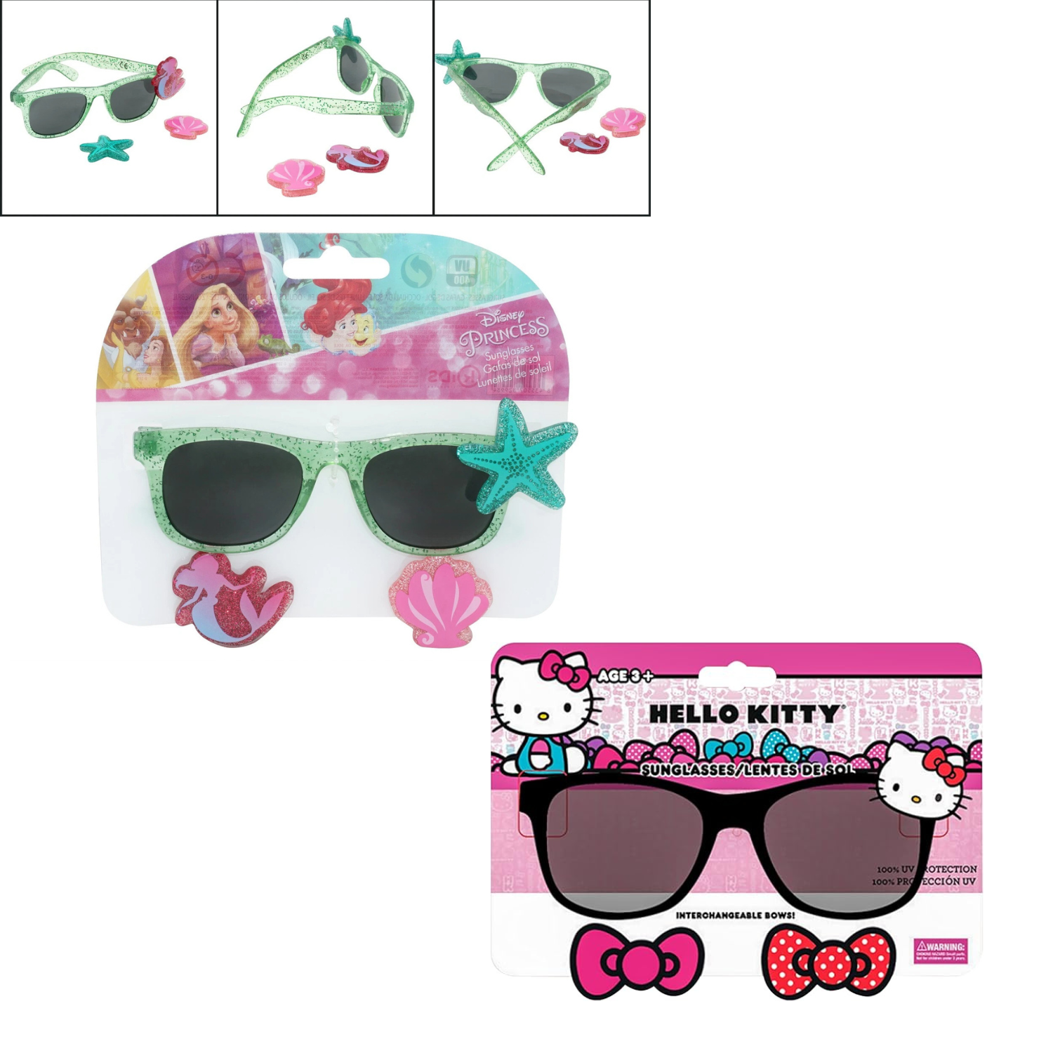 Hello Kitty UV400 Sunglasses Interchangeable Bows