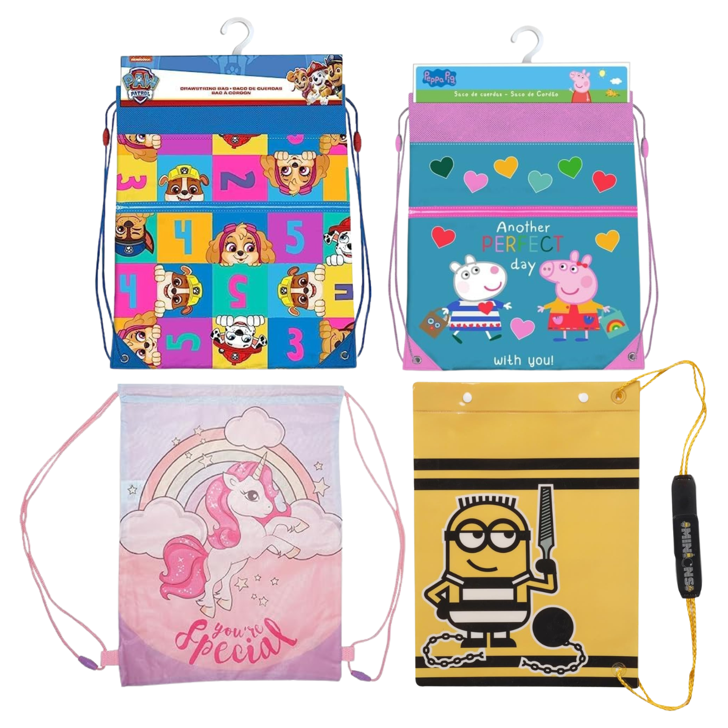 Kids Water Resistant Drawstring Backpack - Assorted