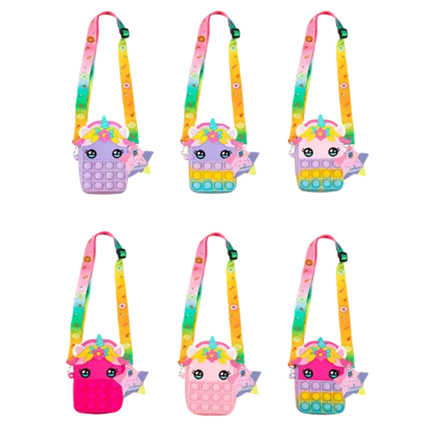 Unicorn Pop-It Fidget Bag with Lanyard