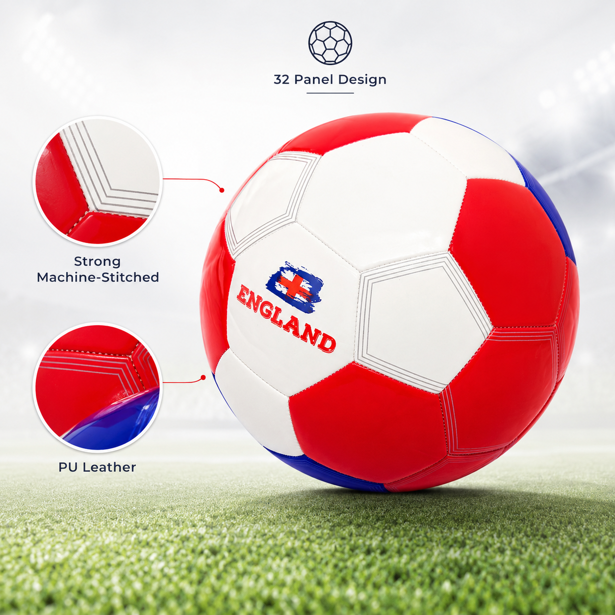 32-Panel Inflatable Football Size 5