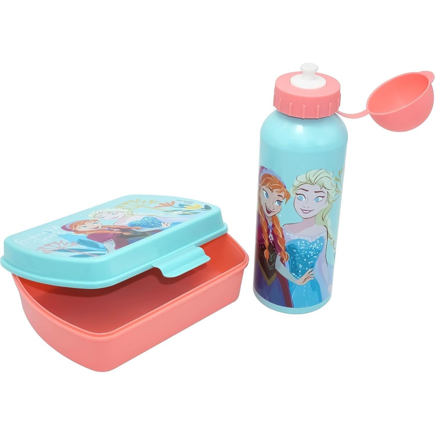 Kids Plastic Lunchbox with Aluminium Water Bottle Set - Assorted