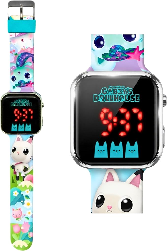Gabby's Dollhouse Kids Licensed LED Wrist Watch 3.5cm