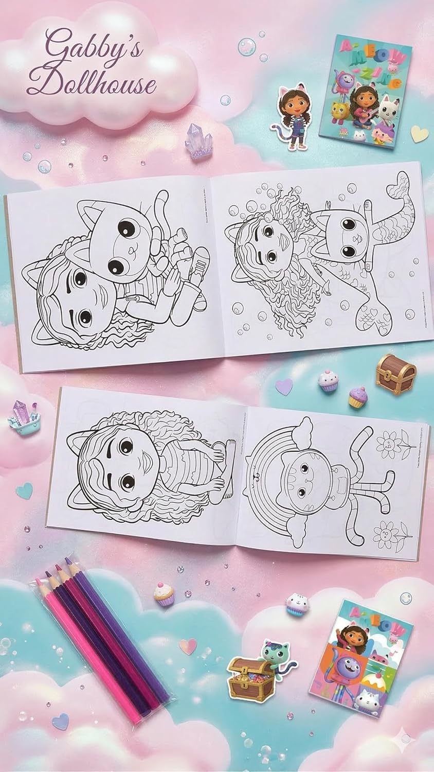 Kids Colouring Activity Set with Pencils - Assorted