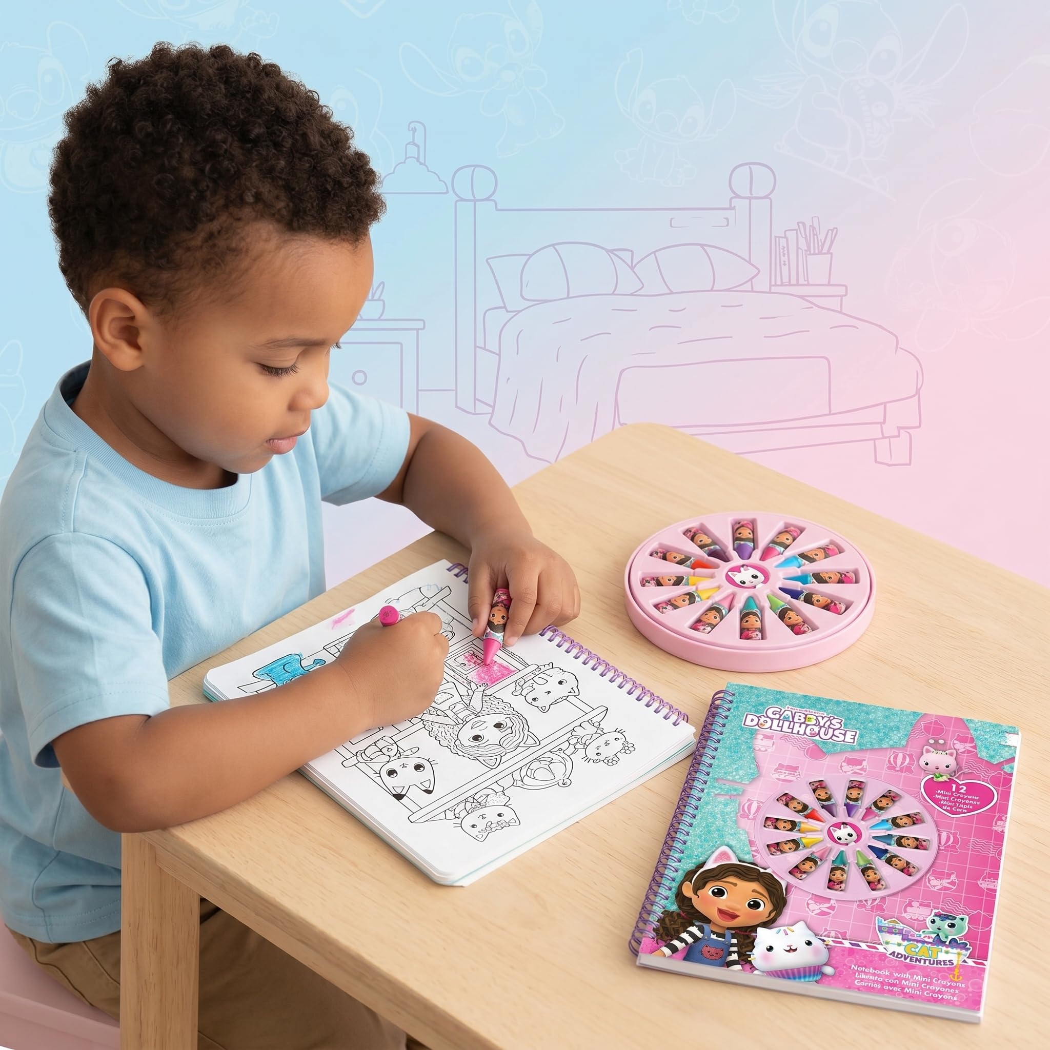 Kids Notebook & Mini Crayons Colouring Set – Assorted