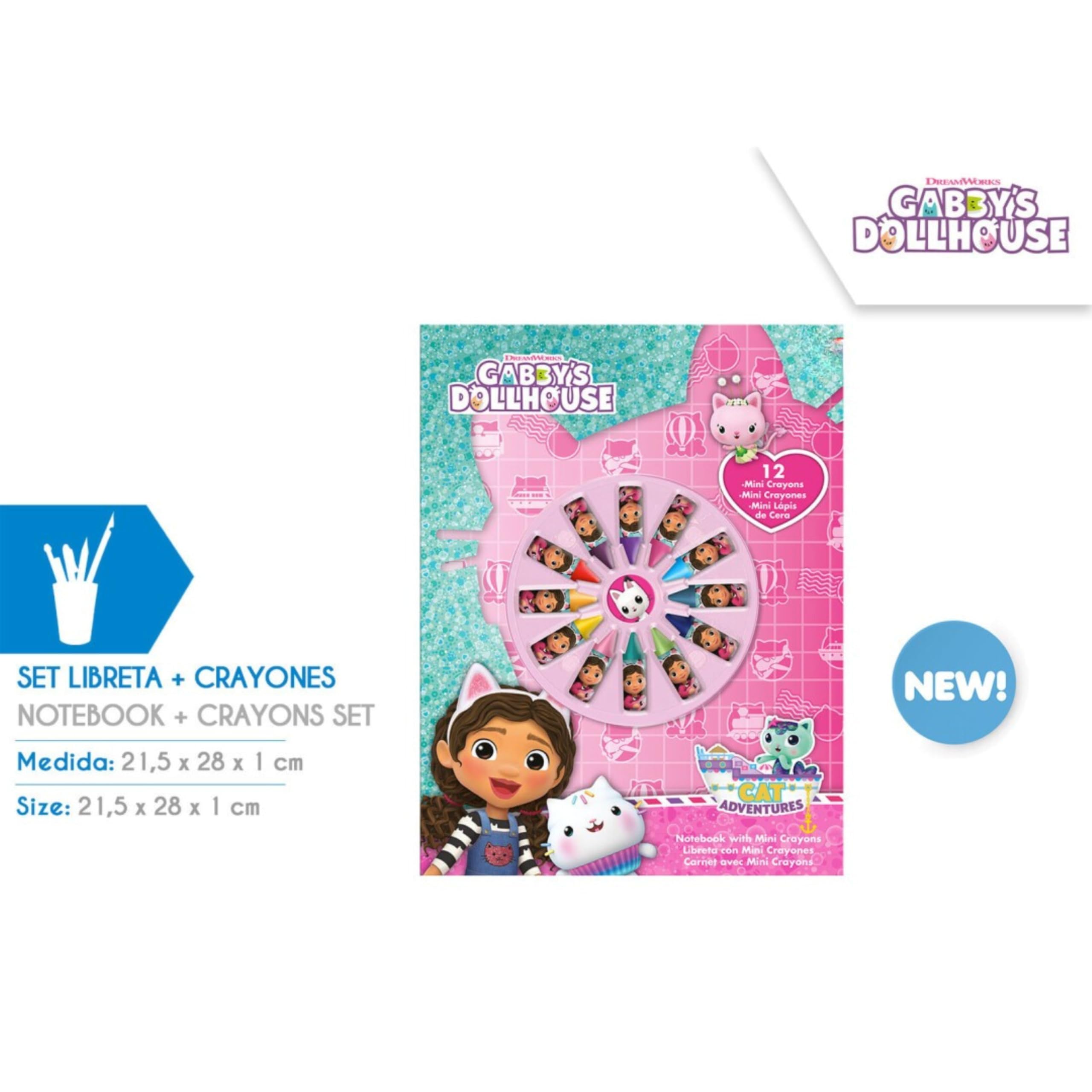 Kids Notebook & Mini Crayons Colouring Set – Assorted