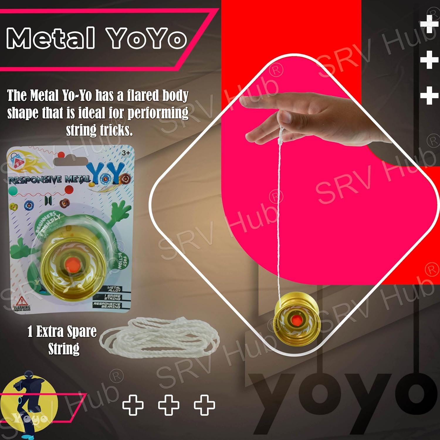 5cm Metal Responsive YoYos for Beginners – Assorted